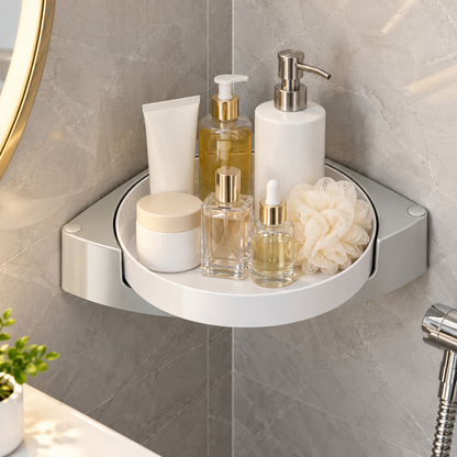 🛁 Rotating Shower Shelf | Corner Bathroom Organizer | Space-Saving Storage