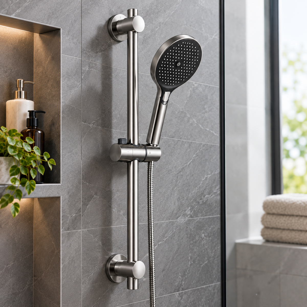 🚿 Adjustable Shower Slider Bar | Height Adjustable Shower Holder