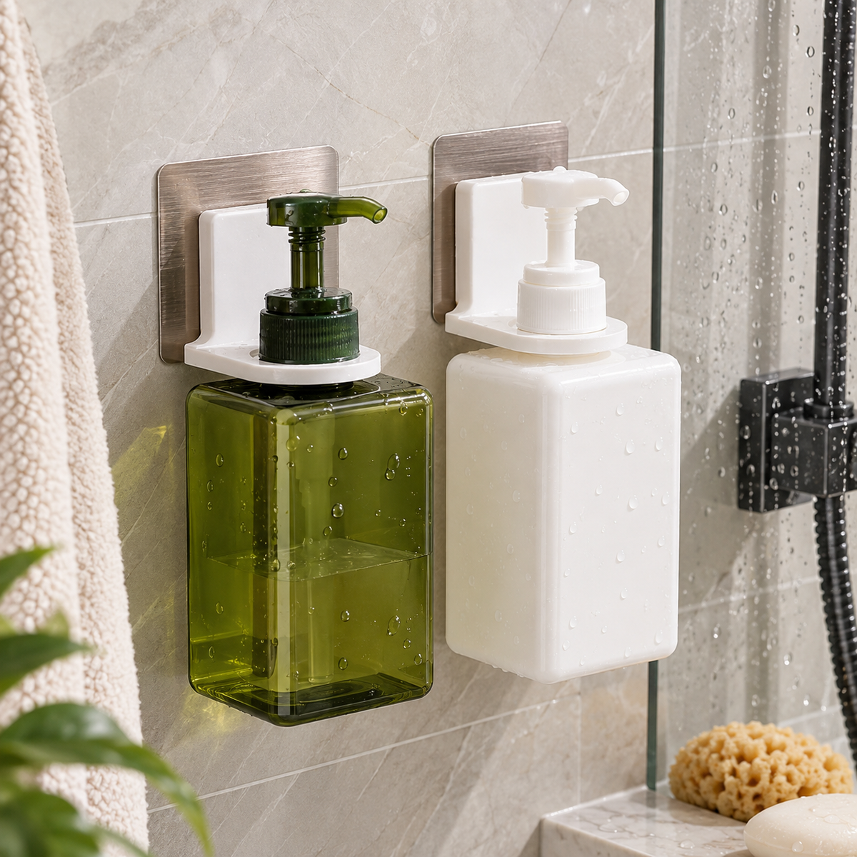 🚿 Wall Mounted Shampoo Holder | Space-Saving Shower Organizer | No-Drill Bathroom Storage