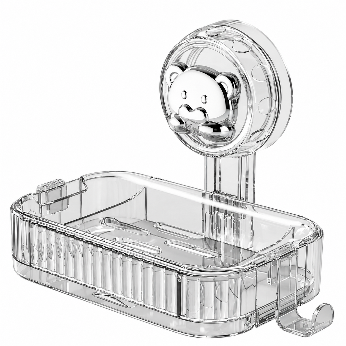 🧼 Self Draining Soap Dish | Clear Shower Organizer | Space-Saving Bathroom Storage