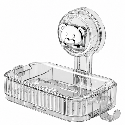 🧼 Self Draining Soap Dish | Clear Shower Organizer | Space-Saving Bathroom Storage