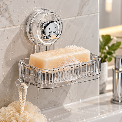 🧼 Self Draining Soap Dish | Clear Shower Organizer | Space-Saving Bathroom Storage