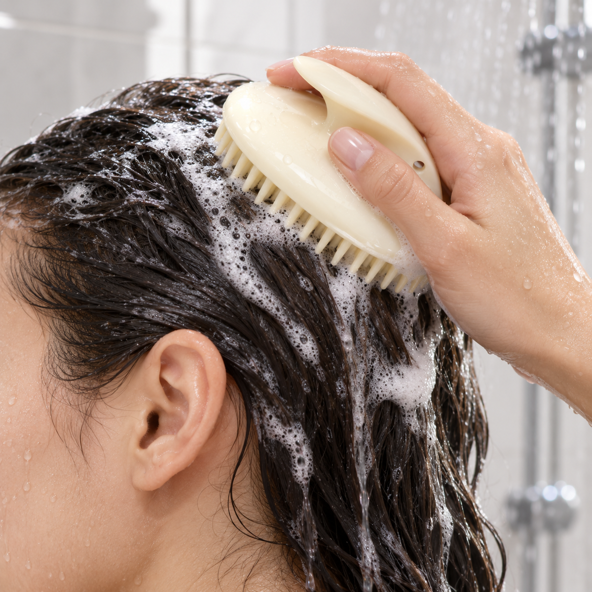 🌿 Scalp Massager Shampoo Brush | Soft Silicone Bristles | Relaxing Hair Wash Care