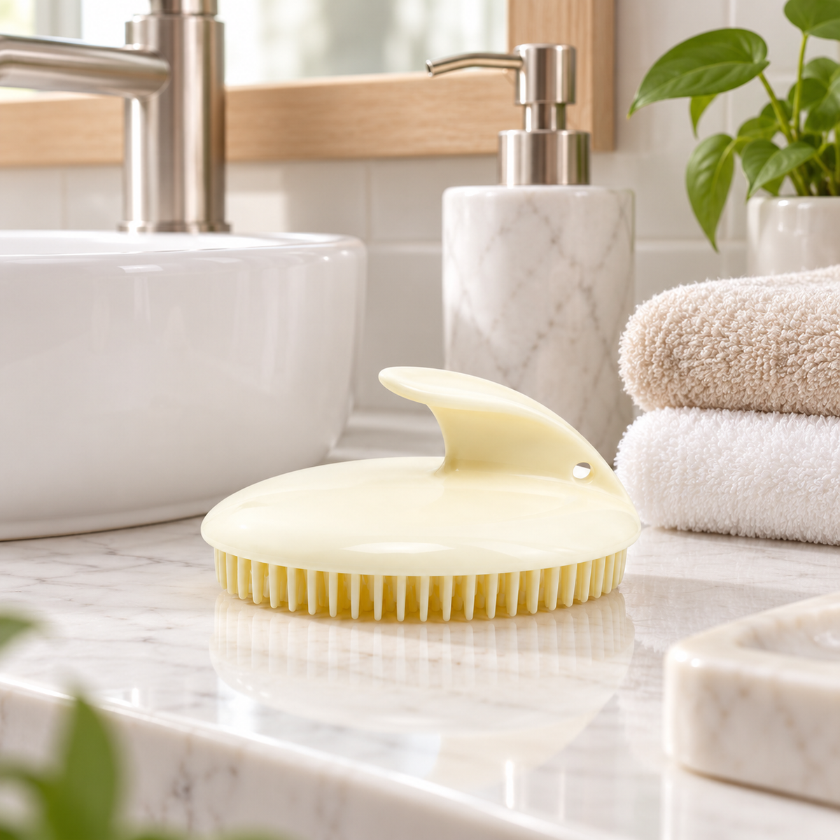 🌿 Scalp Massager Shampoo Brush | Soft Silicone Bristles | Relaxing Hair Wash Care