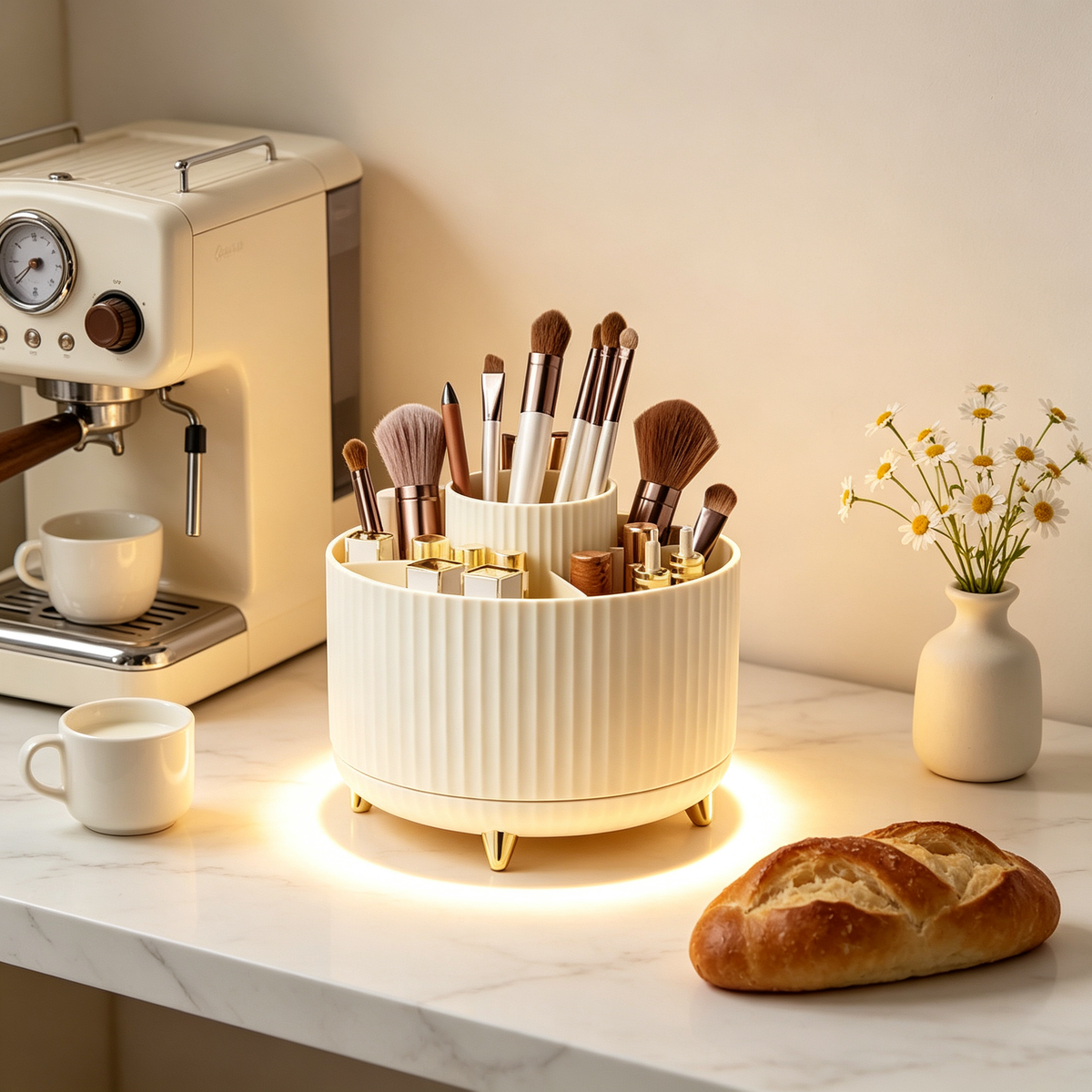 💄 Rotating Makeup Organizer | Multi-Compartment Beauty Storage | Easy-Access Vanity Stand
