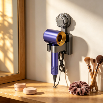 💨 Wall-Mounted Hair Dryer Holder | Bathroom Storage | Space-Saving Organizer