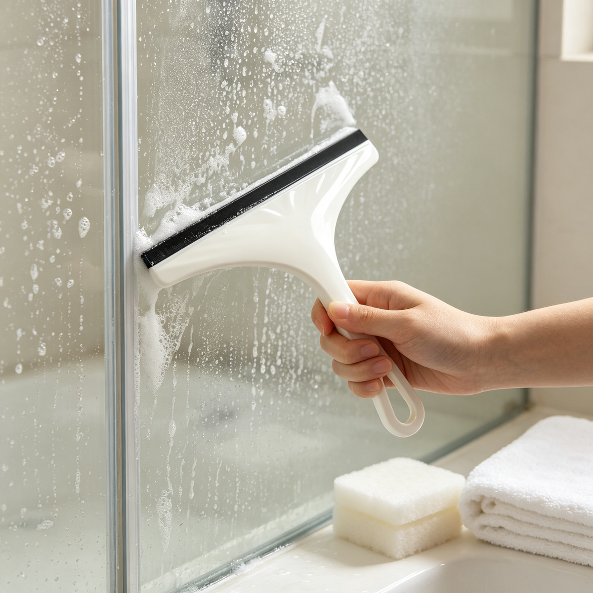 🚿 Bathroom Squeegee | Shower Glass Cleaner | Streak-Free Water Remover