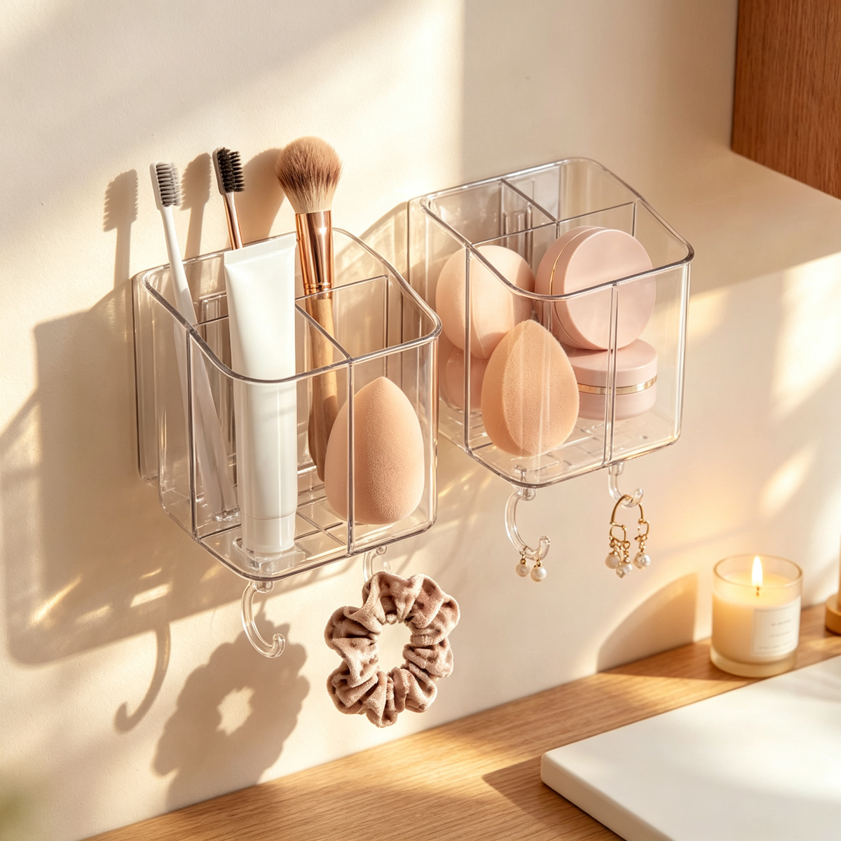 Toothbrush & Toothpaste Organizer | Clear Bathroom Storage