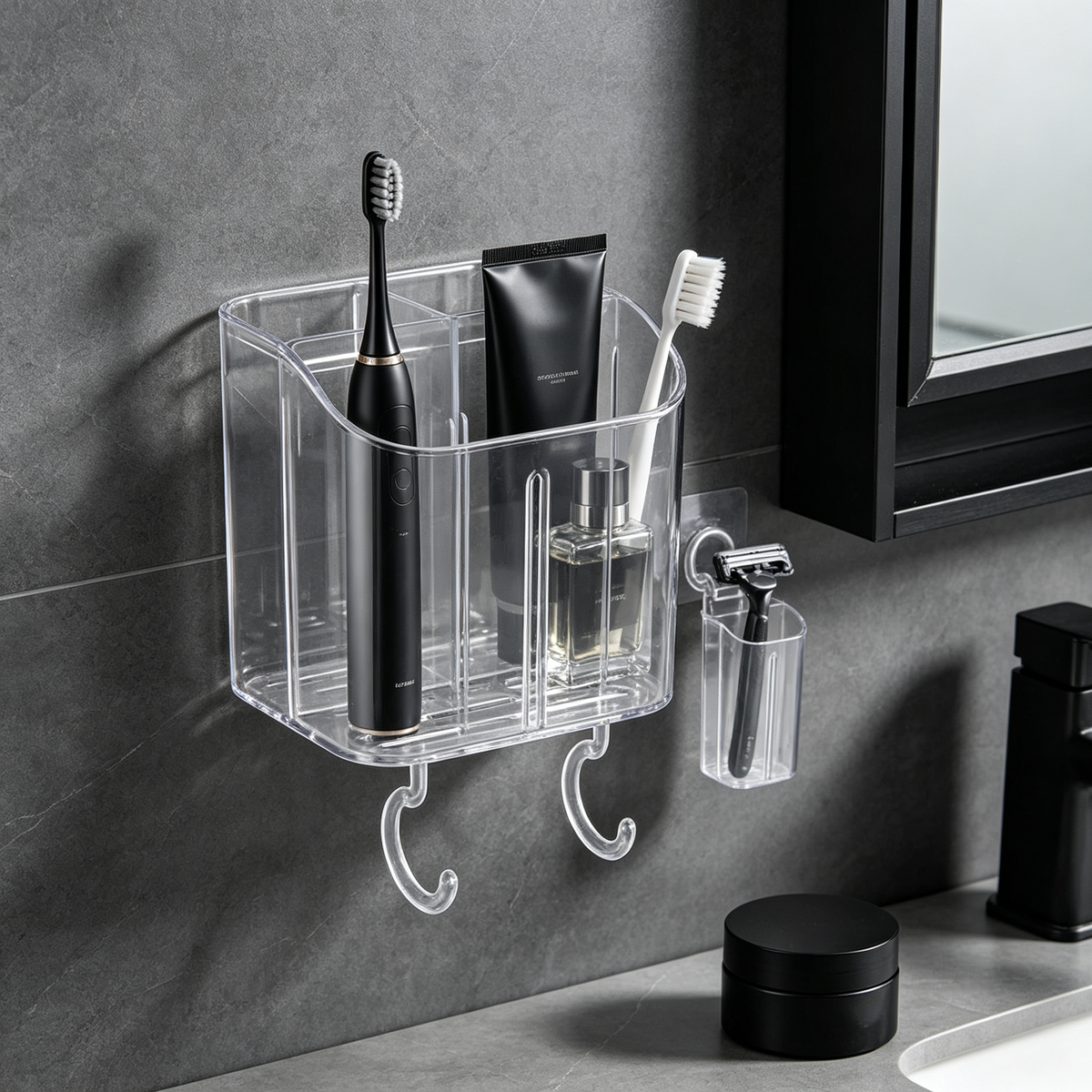 Toothbrush & Toothpaste Organizer | Clear Bathroom Storage