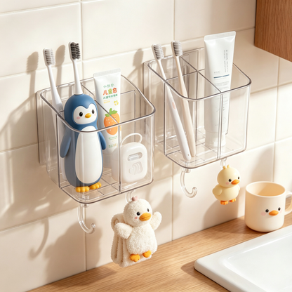 Toothbrush & Toothpaste Organizer | Clear Bathroom Storage