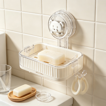 🧴 Cotton Swab Organizer | Clear Divided Storage | Dust-Proof Beauty Box