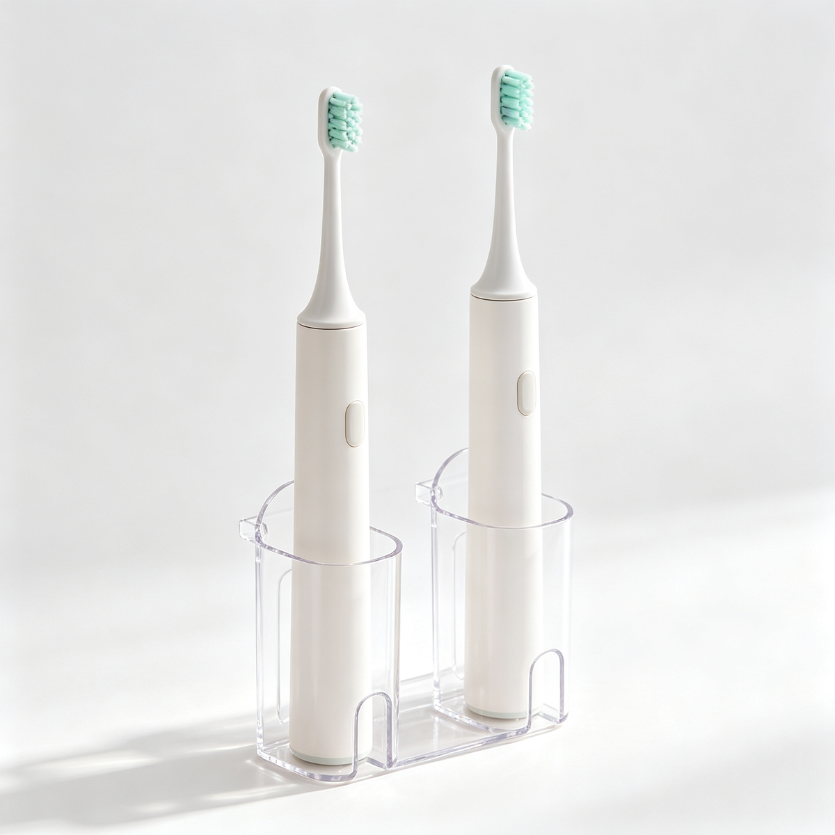 Electric Toothbrush Holder | Clear Bathroom Organizer | Space-Saving Storage