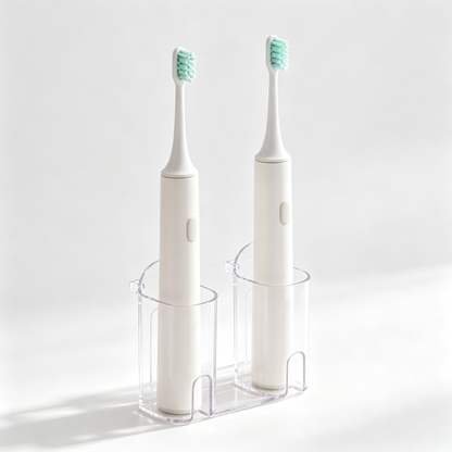 Electric Toothbrush Holder | Clear Bathroom Organizer | Space-Saving Storage