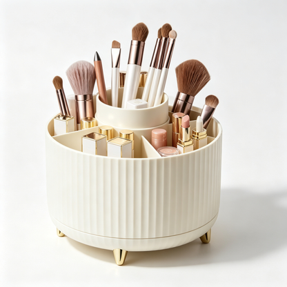 💄 Rotating Makeup Organizer | Multi-Compartment Beauty Storage | Easy-Access Vanity Stand