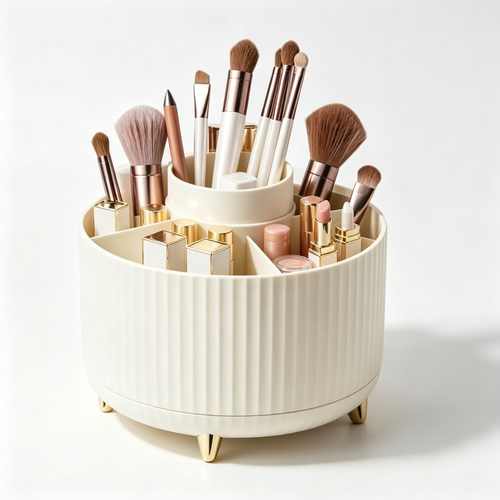 💄 Rotating Makeup Organizer | Multi-Compartment Beauty Storage | Easy-Access Vanity Stand