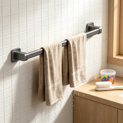 🖤 Space-Saving Towel Bar | Sleek Wall-Mounted Design | Modern Bathroom Essential