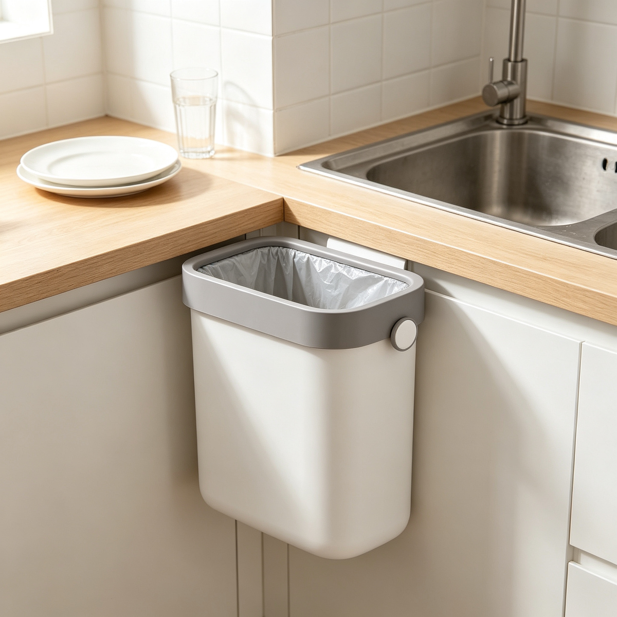 🗑️ Bathroom Trash Can | Slim Space Saving Bin | Clean Modern Design