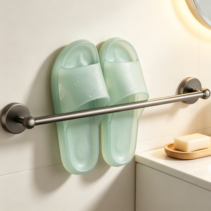 💧 Wall-Mounted Slipper Drying Rack | Space-Saving Storage | Quick-Drain Bathroom Organizer