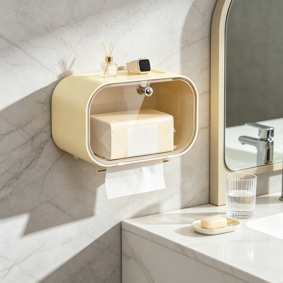 🧻 Wall Mounted Tissue Box | Easy Access Storage | Space Saving Design