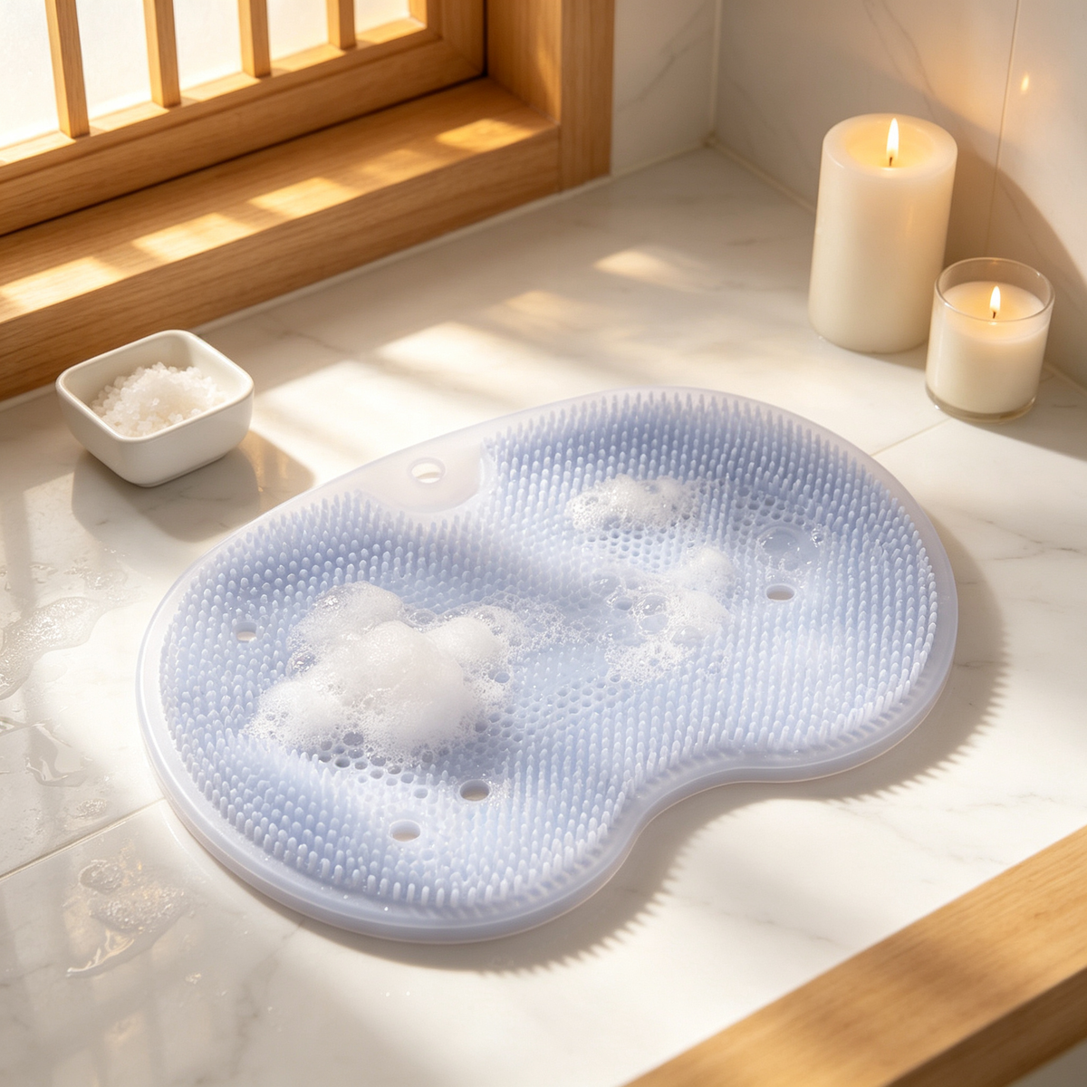 Silicone Foot Scrubber | Deep Clean & Massage | Hands-Free Shower Care