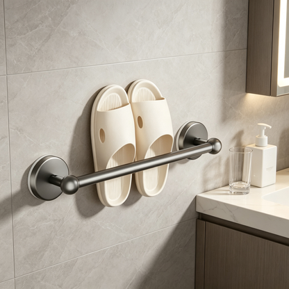 💧 Wall-Mounted Slipper Drying Rack | Space-Saving Storage | Quick-Drain Bathroom Organizer
