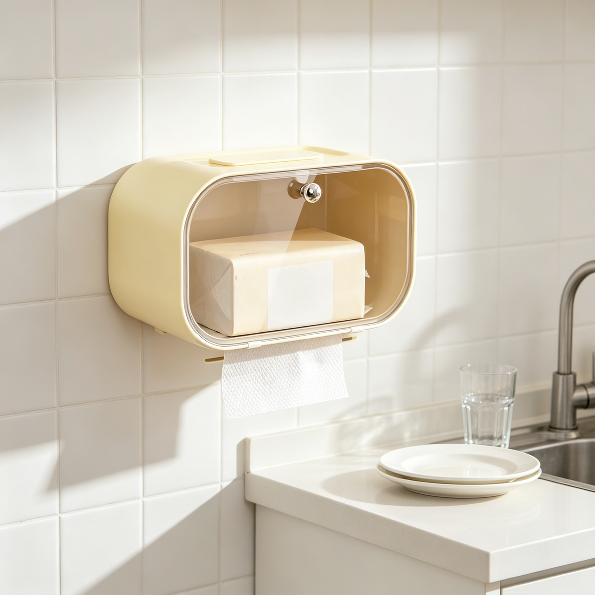 🧻 Wall Mounted Tissue Box | Easy Access Storage | Space Saving Design