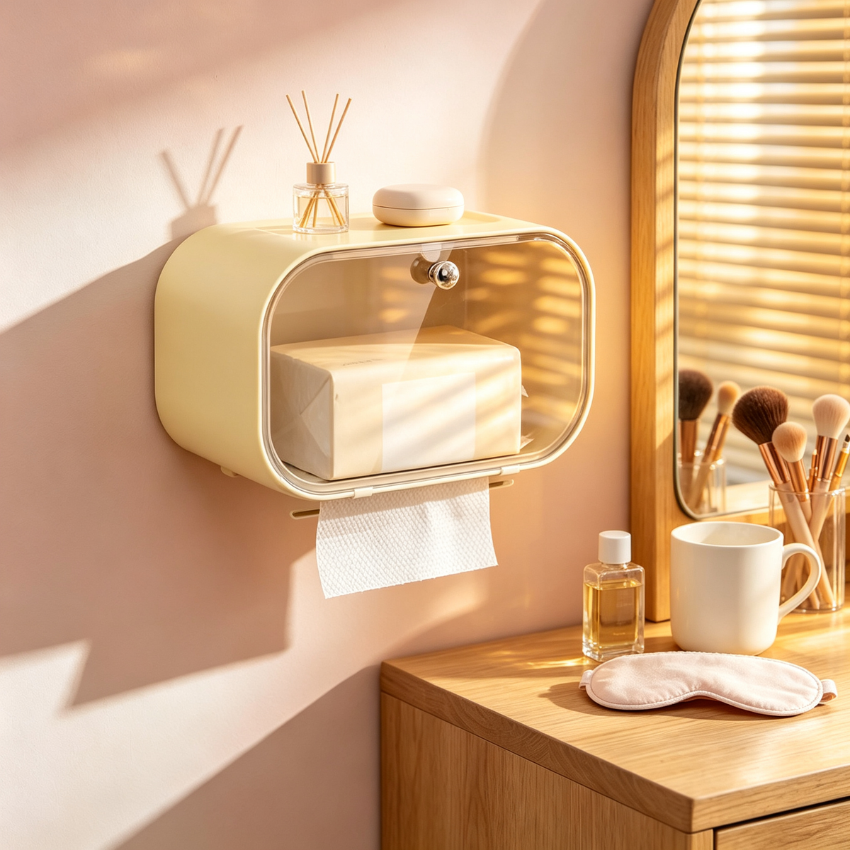 🧻 Wall Mounted Tissue Box | Easy Access Storage | Space Saving Design