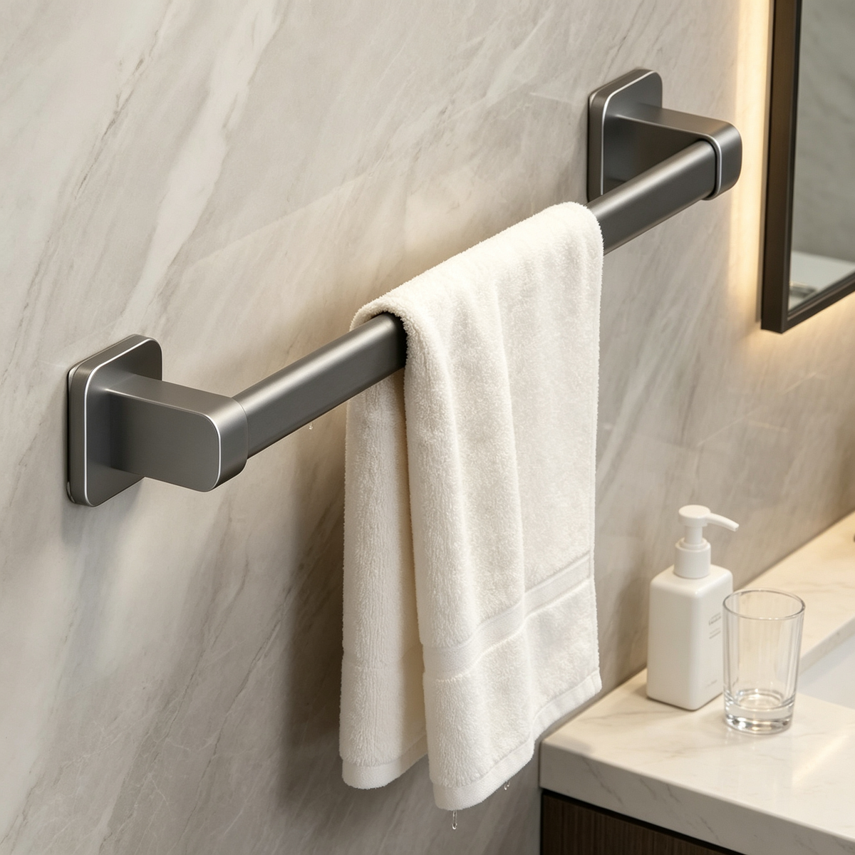 🖤 Space-Saving Towel Bar | Sleek Wall-Mounted Design | Modern Bathroom Essential