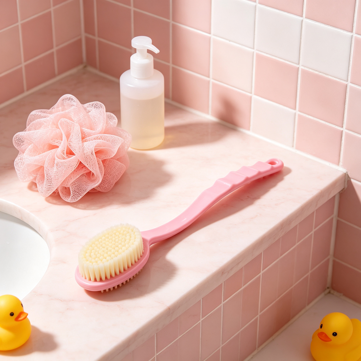 🧼 Long Handle Back Brush | Deep Body Cleansing | Easy Reach Design