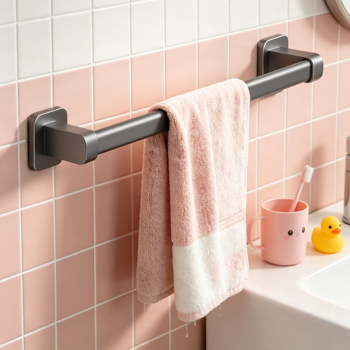 🖤 Space-Saving Towel Bar | Sleek Wall-Mounted Design | Modern Bathroom Essential