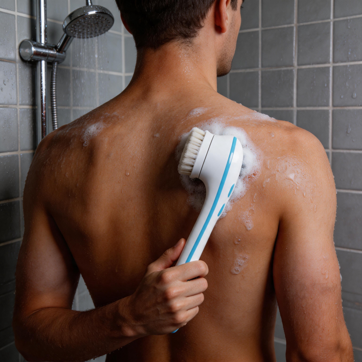 🔋 Rechargeable Bath Brush | Multi-Head | Shower Care | Effortless Full-Body Cleaning