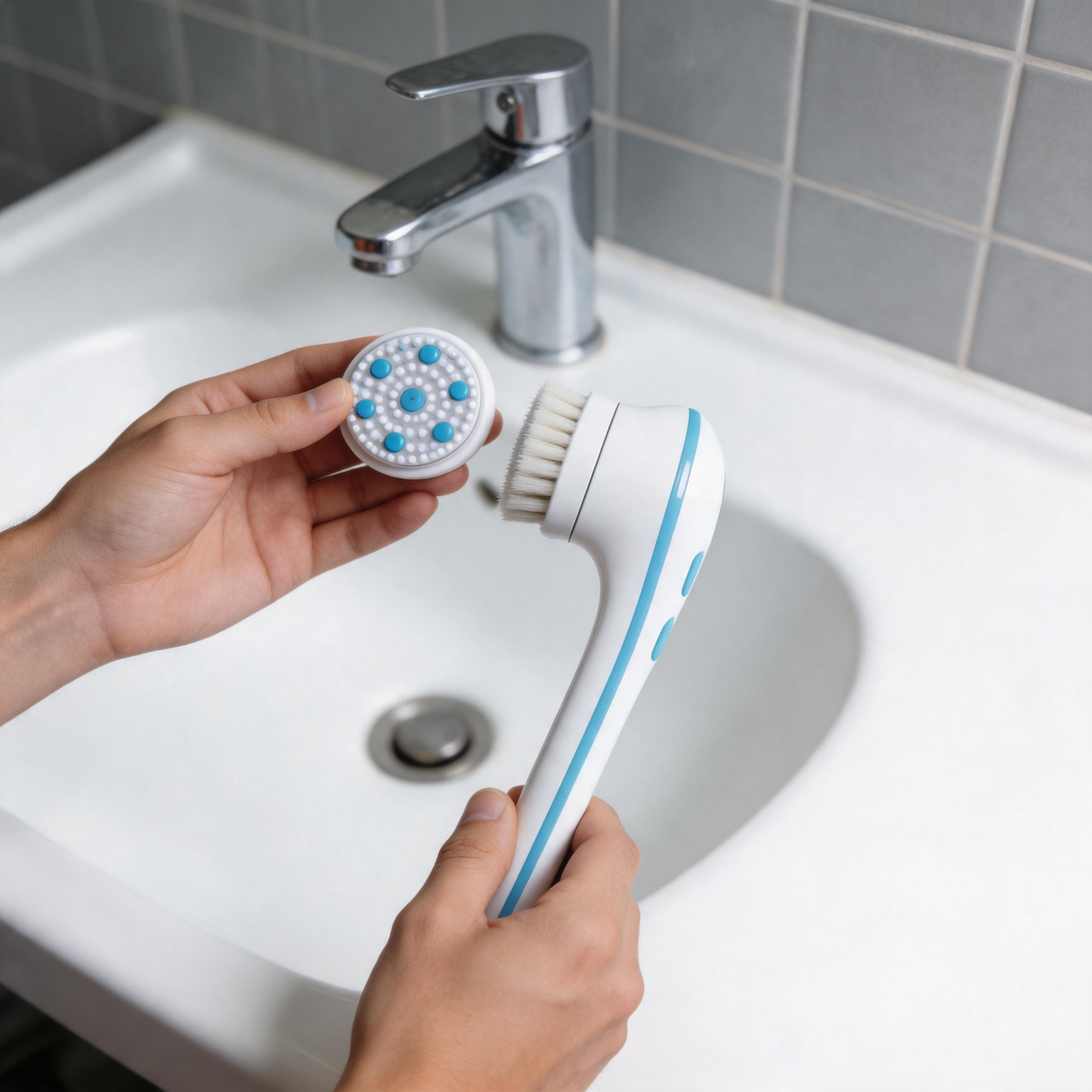 🔋 Rechargeable Bath Brush | Multi-Head | Shower Care | Effortless Full-Body Cleaning