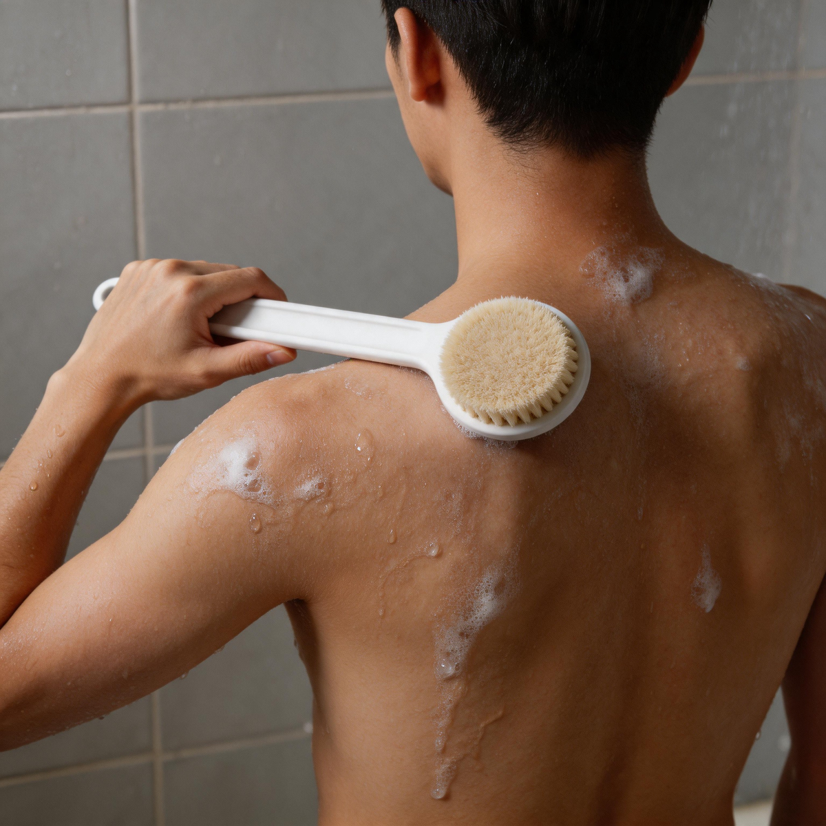 🛁 Shower Essential | Soft Bristles | Daily Bathing | Easy-Reach Back Brush