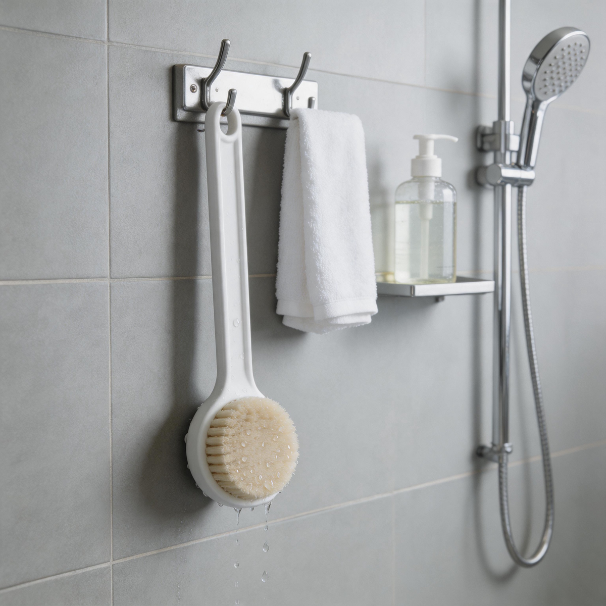🛁 Shower Essential | Soft Bristles | Daily Bathing | Easy-Reach Back Brush