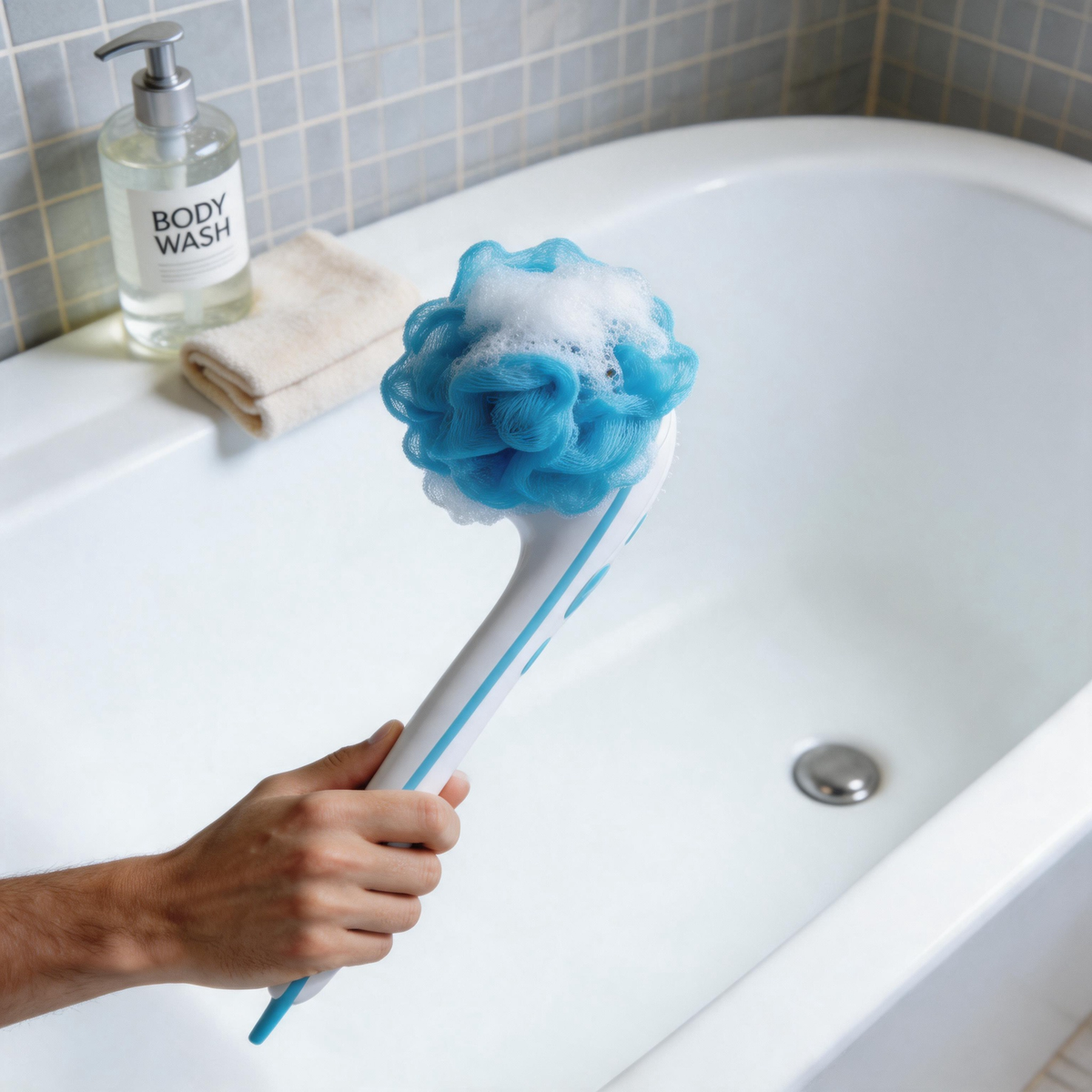 🔋 Rechargeable Bath Brush | Multi-Head | Shower Care | Effortless Full-Body Cleaning