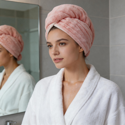 🌸 Hair Care Essential | Plush Microfiber | Post-Shower | Quick-Dry Wrap