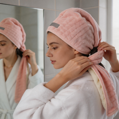 🌸 Hair Care Essential | Plush Microfiber | Post-Shower | Quick-Dry Wrap